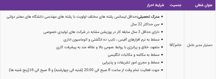 استخدام دستیار مدیر عامل در یک شرکت معتبر در جردن