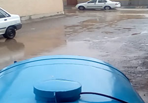 آبگرفتگی معابر در رفسنجان + فیلم