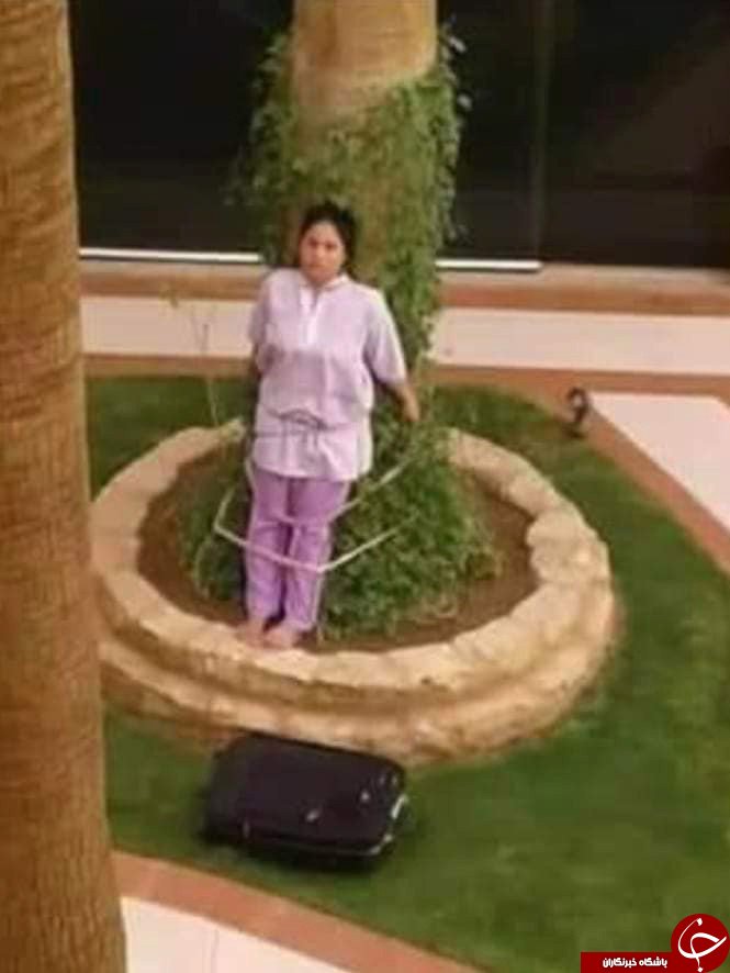 تنبیه عجیب خدمتکار خانگی توسط زوج ثروتمند عربستانی! + تصاویر//
