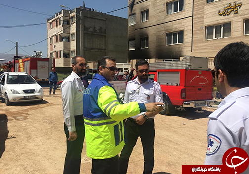 آتش سوزی در ساختمان مسکونی در شیراز