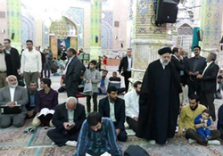 رئیس قوه قضائیه در مسجد مقدس جمکران حضور یافت + عکس