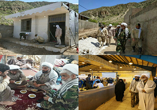 حضور امام جمعه محترم شهرستان نطنز به همراه اعضای خانواده در منطقه سیل زده پلدختر + عکس