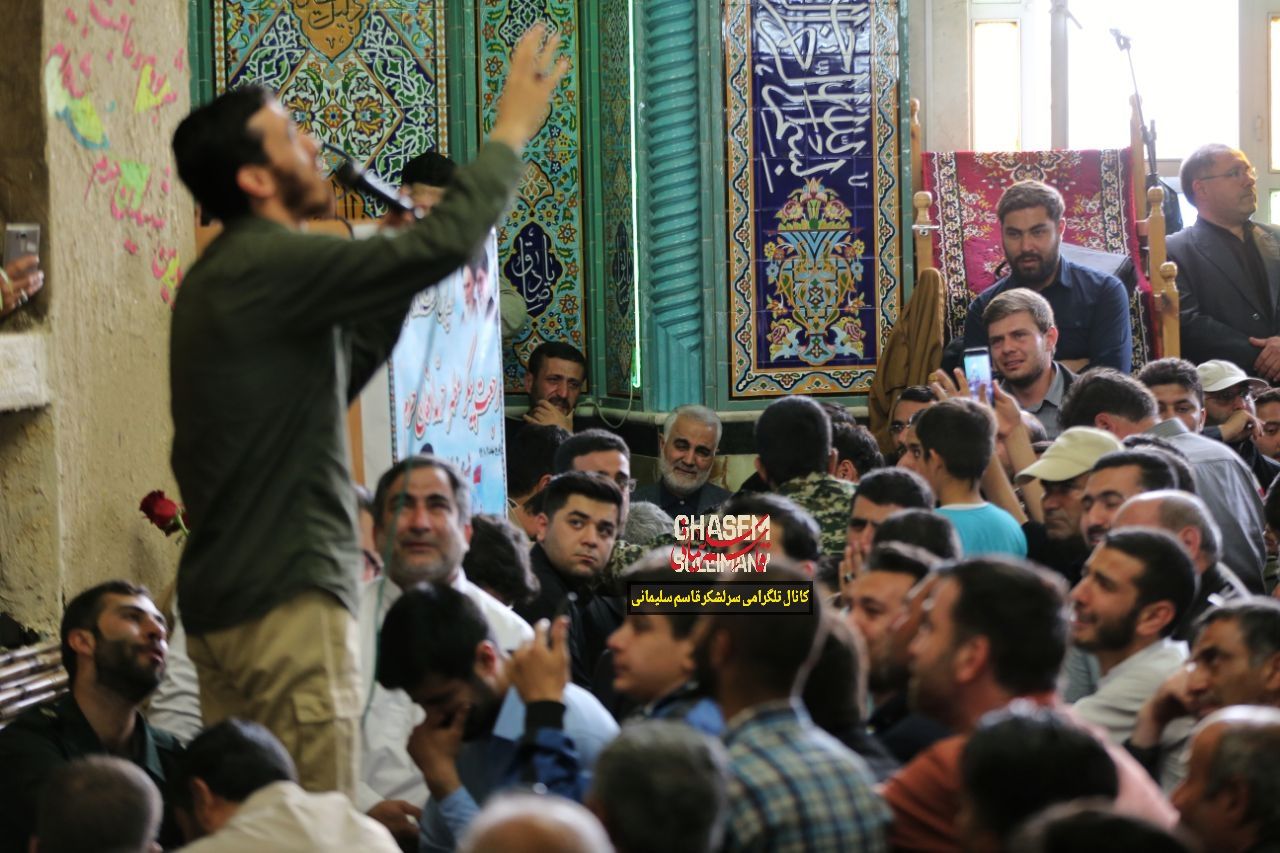 حضور سرلشکر سلیمانی در مراسم ترحیم شهید مجید قربانخانی +تصاویر