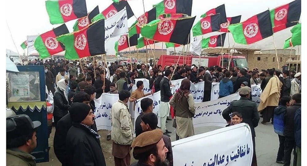 تظاهرات شهروندان ولایت بغلان در اعتراض به نتایج انتخابات پارلمانی