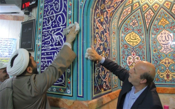آغاز غبارروبی مساجداستان زنجان به مناسبت ماه مبارک رمضان
