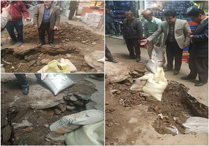 فرونشست زمین در بازار قزوین