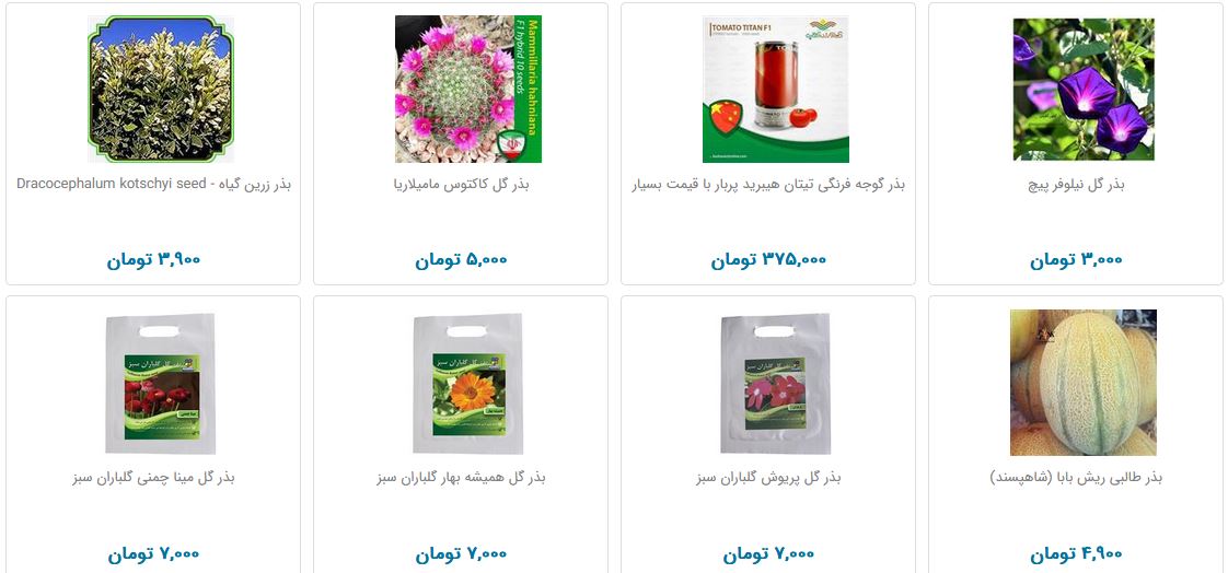 بذر و تخم گیاهان در بازار