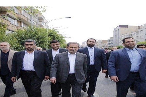 معاون اول رئیس&zwnj;جمهور در راهپیمایی روز قدس حضور یافت