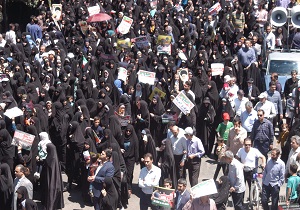 قرائت قطعنامه راهپیمایی روز قدس در قزوین