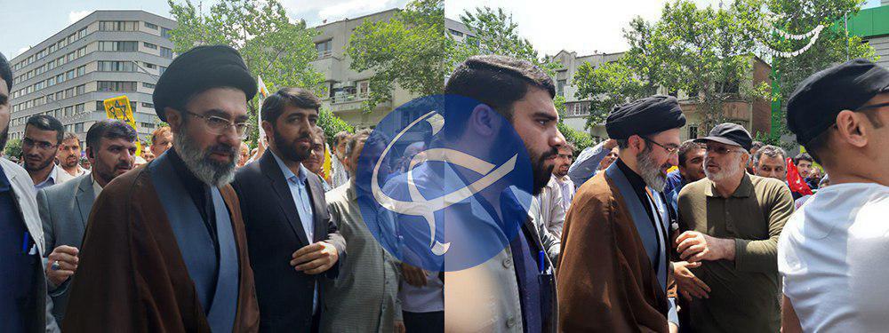 حضور فرزند رهبر معظم انقلاب در راهپیمایی روز قدس +عکس