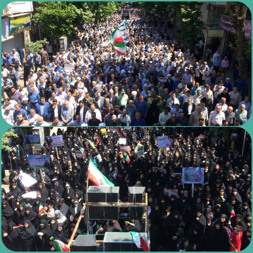 عکس&zwnj; ها و حاشیه&zwnj;های راهپیمایی قدس ۹8 در شهرستان های گیلان  + عکس