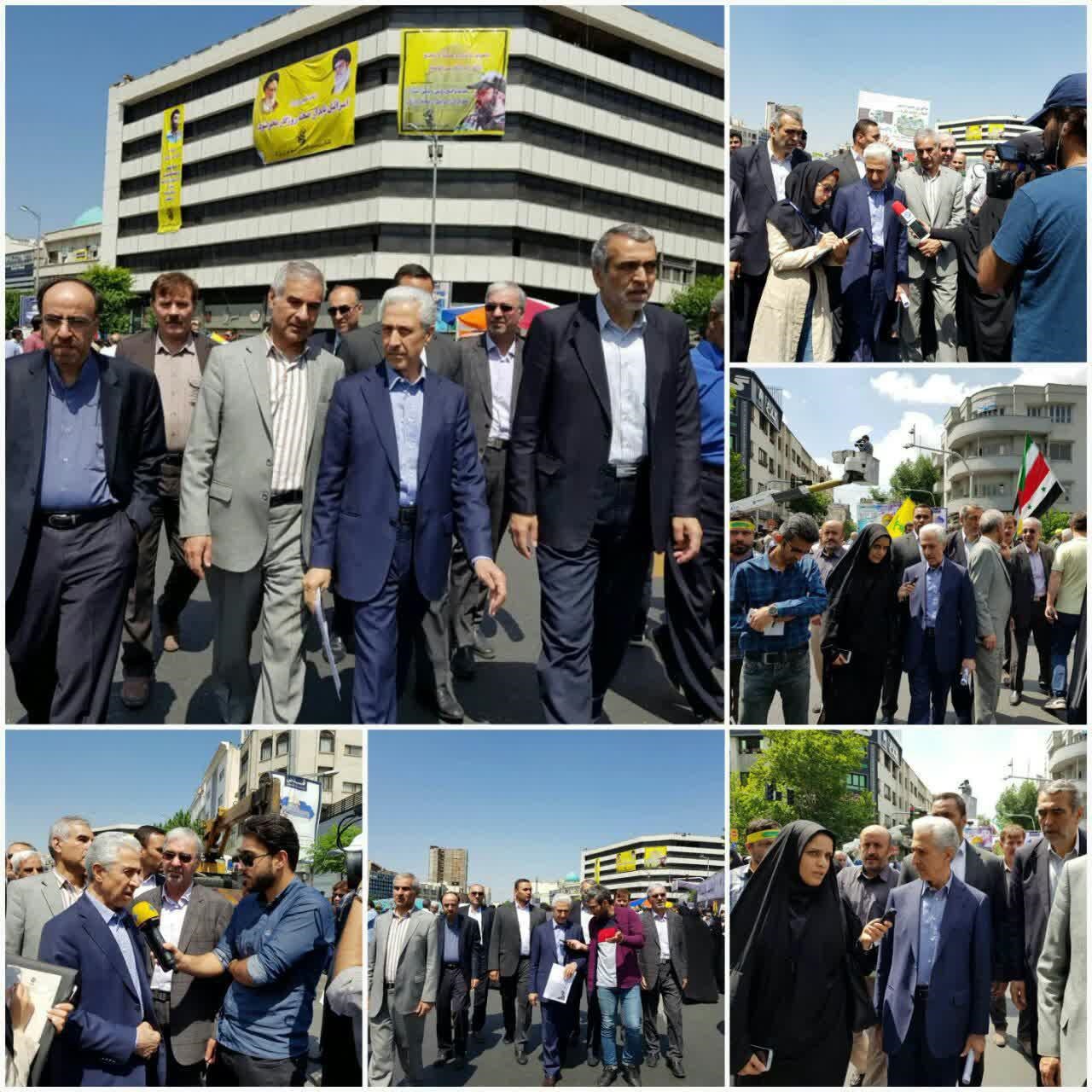 تصاویری از حضور مسئولان در راهپیمایی روز قدس