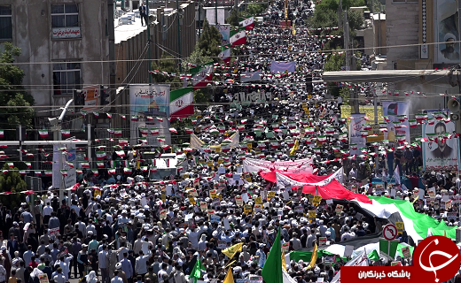 خروش ندای رهایی قدس شریف از شهر بانوی کرامت(س) طنین انداز شد+تصاویر