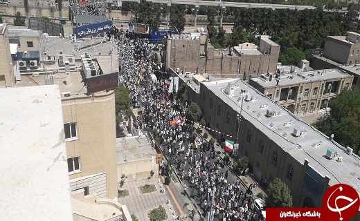 خروش ندای رهایی قدس شریف از شهر بانوی کرامت(س) طنین انداز شد+تصاویر