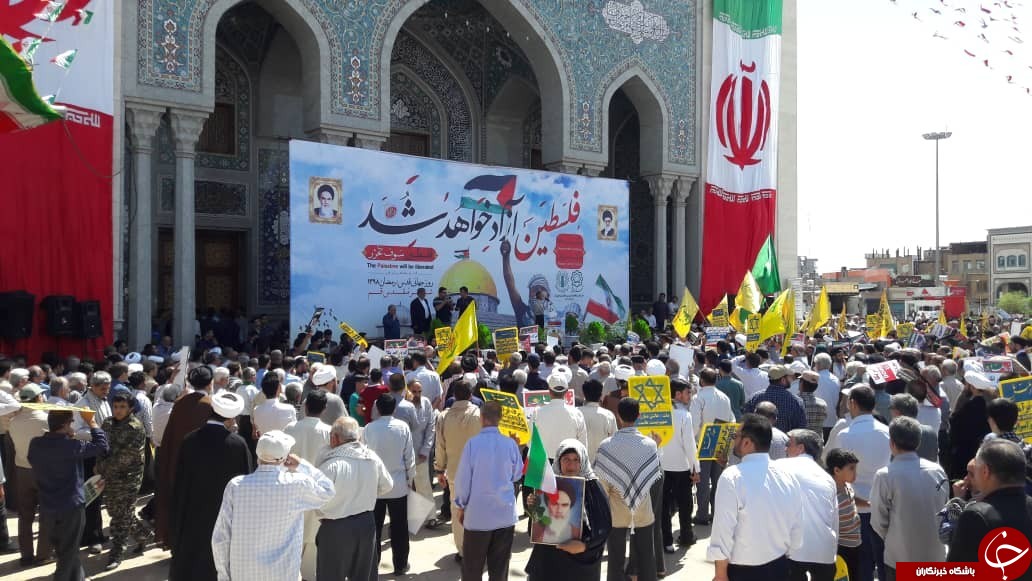 خروش ندای رهایی قدس شریف از شهر بانوی کرامت(س) طنین انداز شد+تصاویر