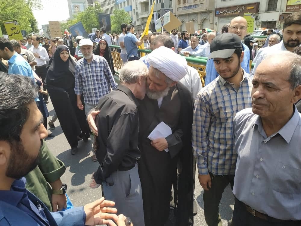 حضور حجت الاسلام طائب در جمع راهپیمایان روز قدس +تصاویر