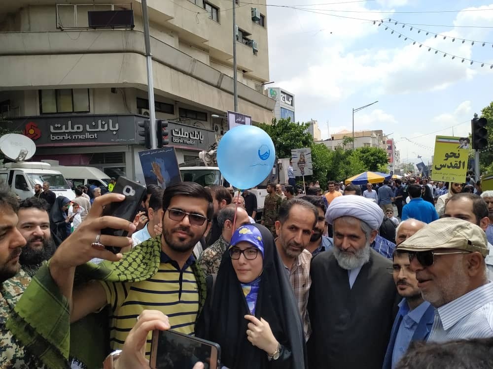حضور حجت الاسلام طائب در جمع راهپیمایان روز قدس +تصاویر