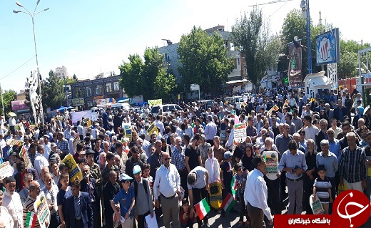 حضور با شکوه مردم آذربایجان غربی قبل شروع راهپیمایی روز جهانی قدس + تصاویر