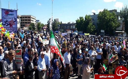 حضور با شکوه مردم آذربایجان غربی قبل شروع راهپیمایی روز جهانی قدس + تصاویر