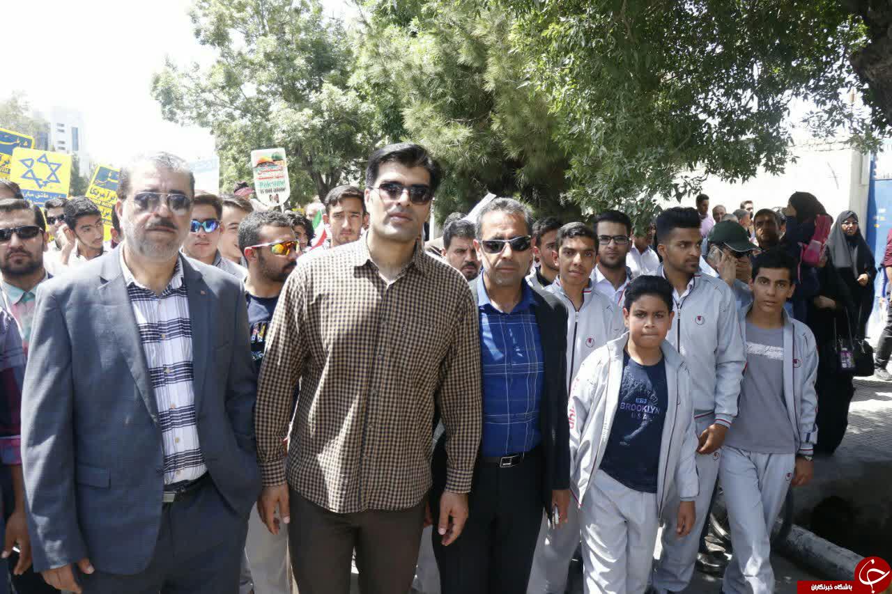 حضور پر شور جامعه ورزش و جوانان کرمان در راهپیمایی روز قدس