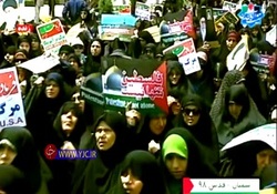 حضور رئیس جمهور در راهپیمایی روز قدس + فیلم