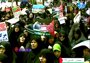 خروش عظیم مردم سمنان در حمایت از آرمان فلسطین + فیلم