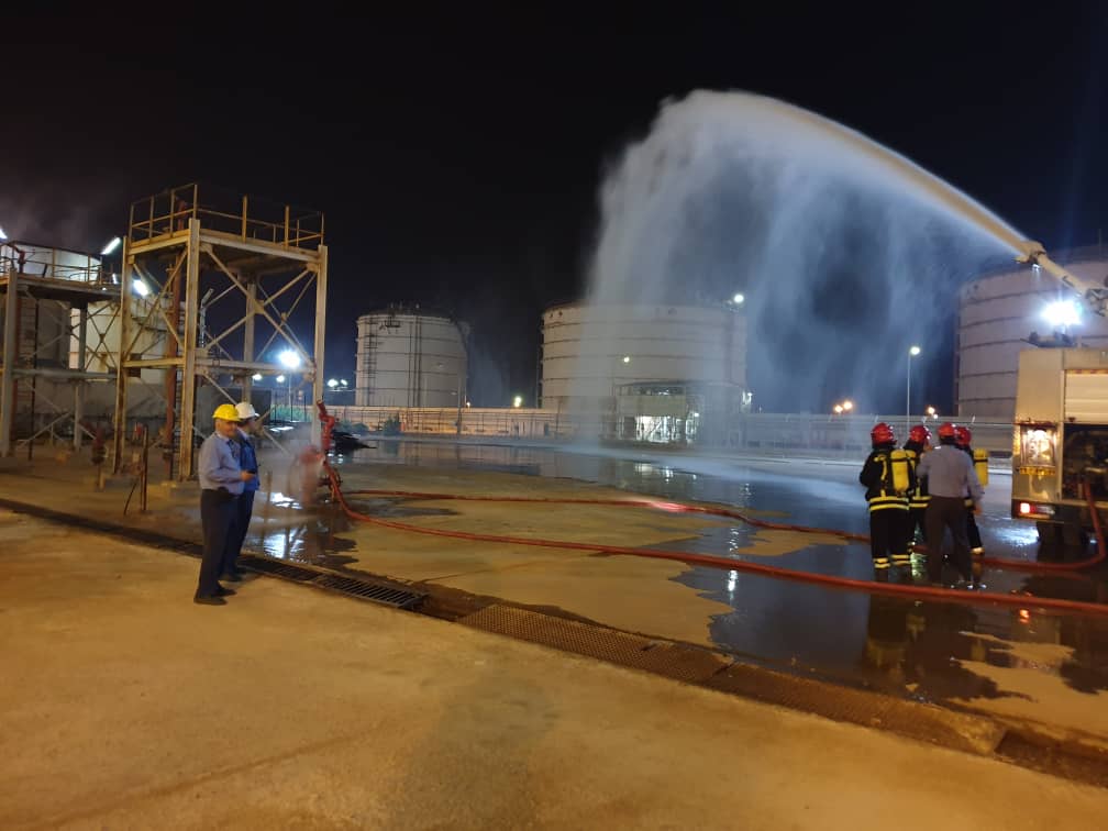 انجام مانور ایمنی در پتروشیمی شهید تندگویان