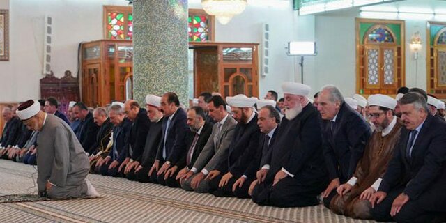 حضور بشار اسد در مراسم نماز عیدفطر+ تصاویر