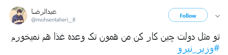 از وزیر نیرو بابت روزی ۳ وعده غذا خوردن عذرخواهی میکنم