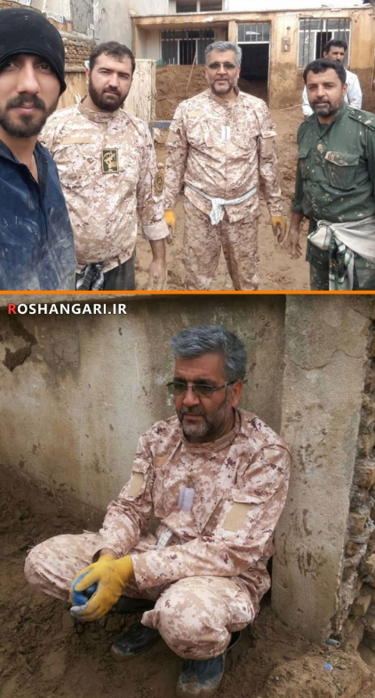 تصویری قابل تامل از راننده اسنپ در رخت جهادی در مناطق سیل&zwnj;زده