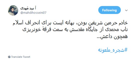 #شجره_ملعونه /دیر نباشد که انتقام هتک حرمت قبور بقیع را خواهیم گرفت +تصاویر