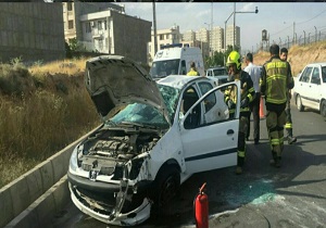 واژگونی پژو ۲۰۶ در قزوین