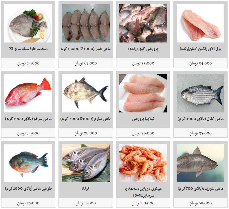قیمت انواع ماهی در بازار