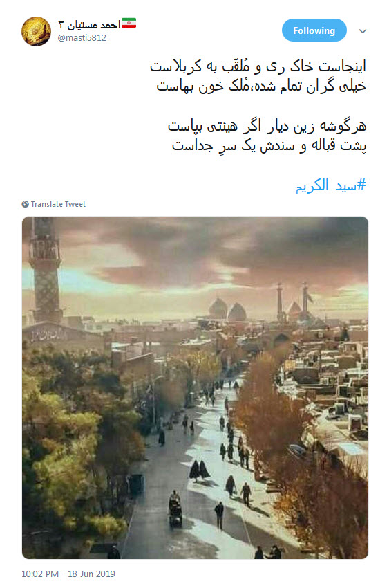 #سیدالکریم / ای چو جدت مجتبی دیده جفا از دشمنان ،او غریب شهر یثرب تو غریب شهرری +تصاویر