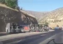 واژگونی تانکر حامل سوخت در جاده سنندج-مریوان + فیلم