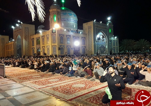 دست به دعا شدن مومنان در دارالمومنین طبس + تصاویر