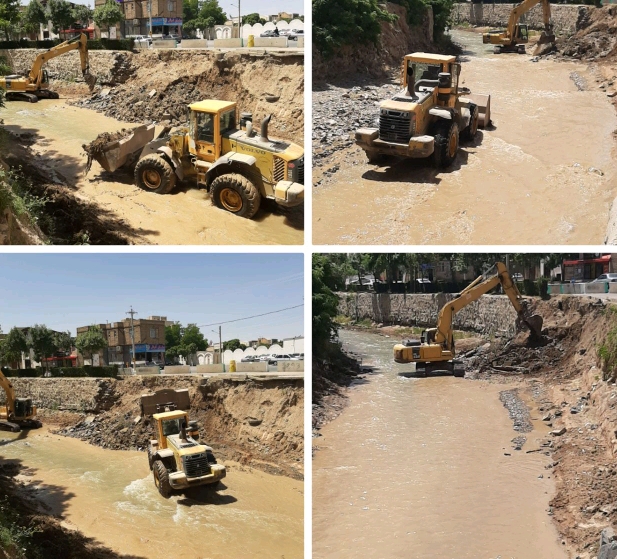 آماده شدن رودخانه شهر اراک برای فصل بارندگی