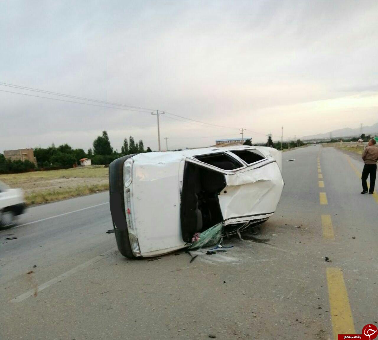 واژگونی پراید در نیشابور + تصویر