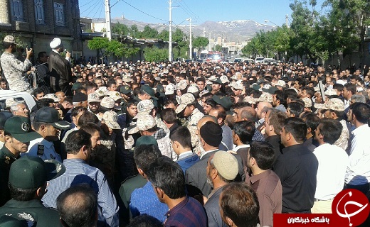 مراسم تشییع پیکر پاک شهید سروان پاسدار ابراهیم آخوند زاده در زادگاهش چالدران+تصاویر