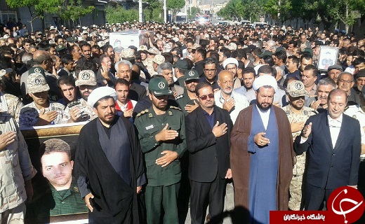 مراسم تشییع پیکر پاک شهید سروان پاسدار ابراهیم آخوند زاده در زادگاهش چالدران+تصاویر