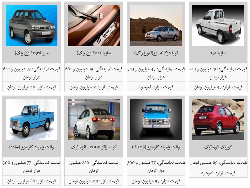 نرخ خودرو&zwnj;های داخلی (۹۸/۴/۱)/ کاهش قیمت همچنان ادامه دارد