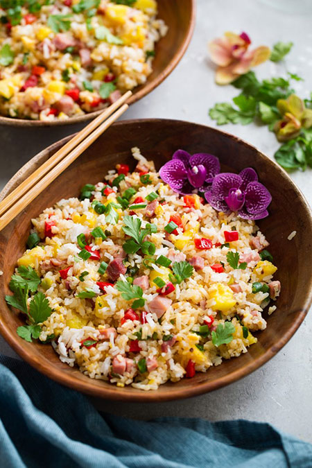 طرز تهیه برنج سرخ کرده هاوایی