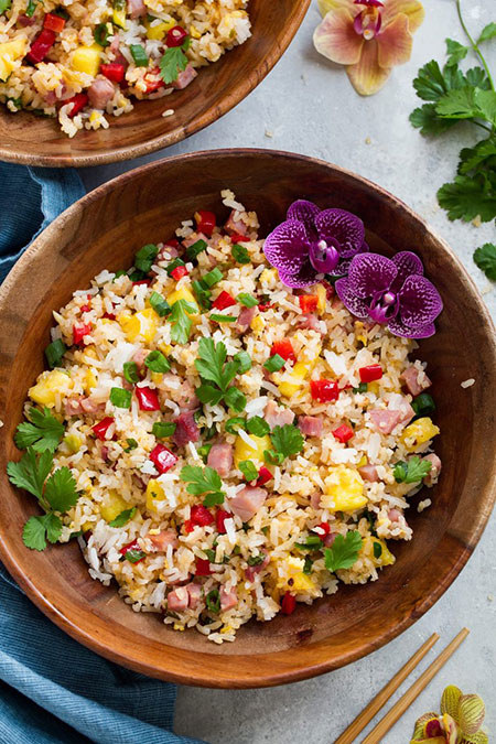 طرز تهیه برنج سرخ کرده هاوایی