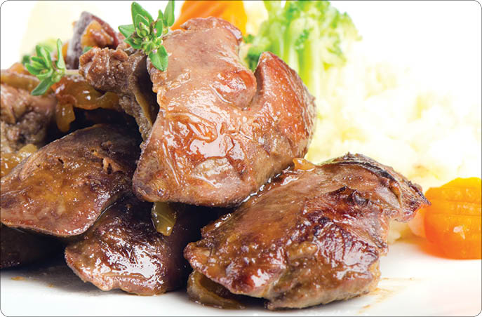 خوراک خون ساز جگر با جعفری + دستور تهیه