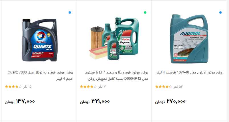 روغن موتور در بازار چند ؟