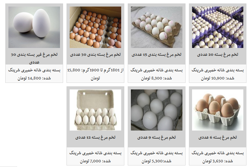 قیمت تخم مرغ در غرفه های تره بار+ جدول