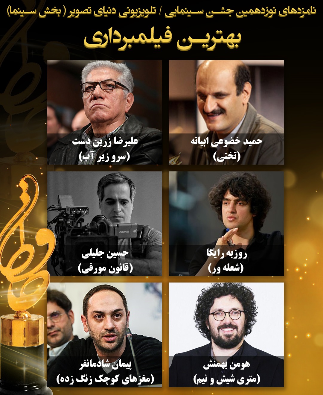 نامزد&zwnj;های بخش سینمای نوزدهمین جشن حافظ اعلام شد