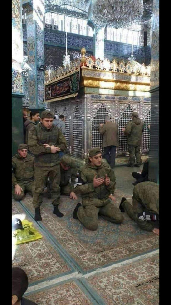 سربازان روسی در حرم حضرت زینب(س) +عکس