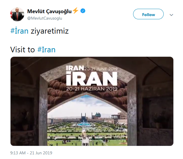 ویدئویی از سفر وزیر خارجه ترکیه به اصفهان که در صفحه شخصیاش منتشر کرد ویدئویی از سفر وزیر خارجه ترکیه به اصفهان که در صفحه شخصیاش منتشر کرد