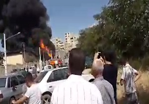 آتش‌سوزی در انبار جهاد کشاورزی کردستان + فیلم